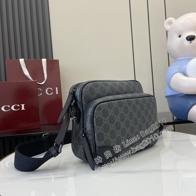 Gucci專櫃古馳最新款Emblem男士旅行系列斜挎包肩背包 jh2582型號：821160